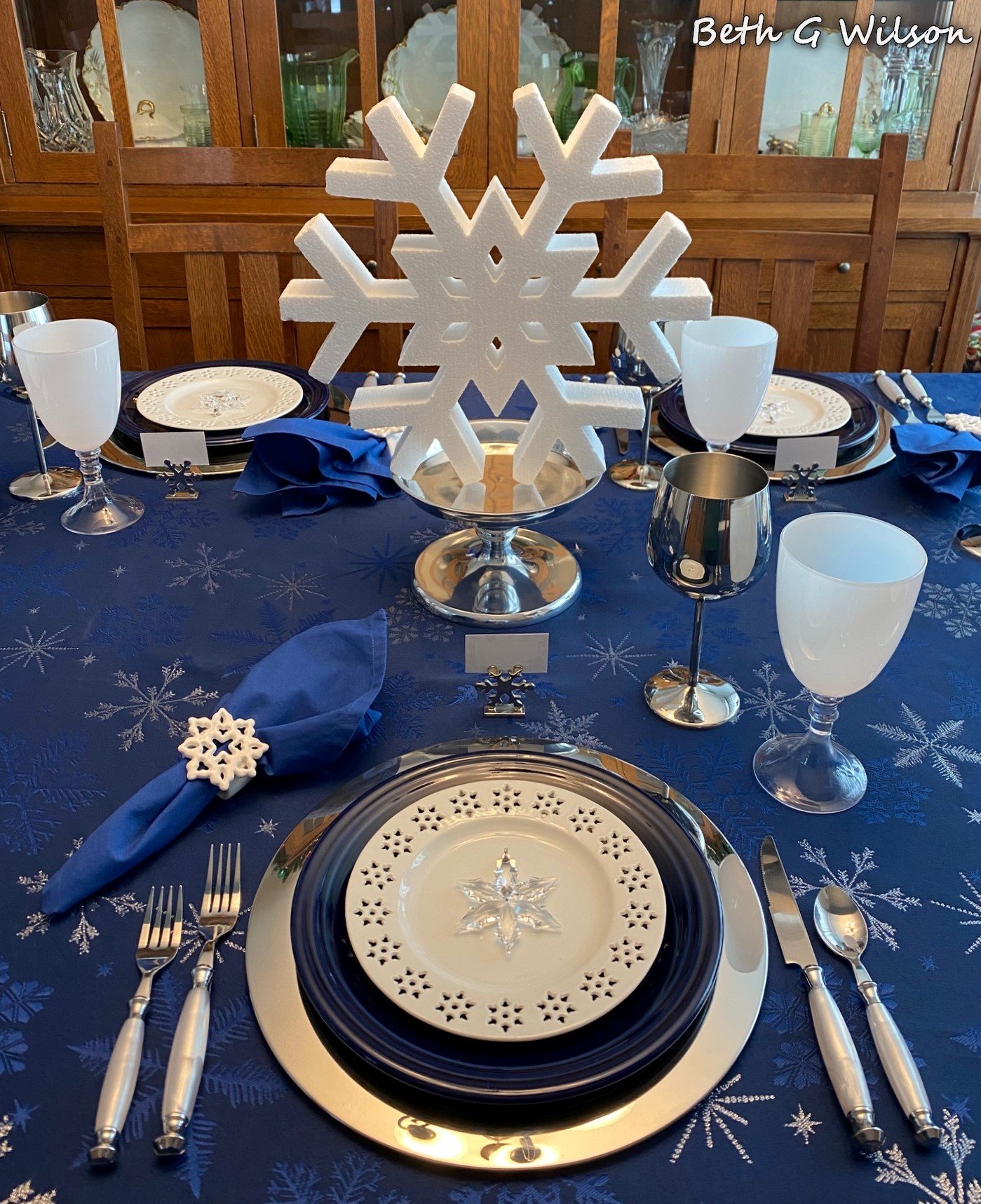 A Winter Snowflake Tablescape — Whispers of the Heart